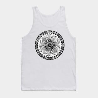 Black and White Geometric Flower Tank Top